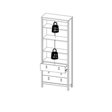 Load image into Gallery viewer, FTG Madrid Matt Black Glazed 2 Doors 3 Drawers Display Cabinet