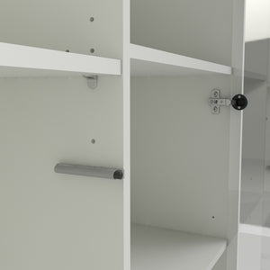 Fur Grey and White 1 Door 1 Glass Door 2 Drawers China Display Cabinet