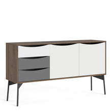 Load image into Gallery viewer, Fur Grey, White and Walnut 2 Doors 3 Drawers Sideboard