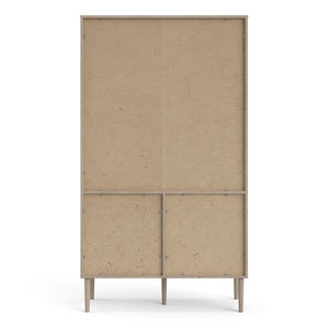 Rome Jackson Hickory Oak/Matt Black 2 Sliding Doors Display Cabinet