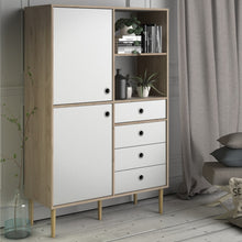 Load image into Gallery viewer, Rome Jackson Hickory Oak/Matt White 2 Doors 4 Drawers Display Cabinet