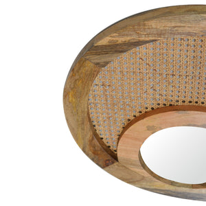 Round Rattan Wall Mirror