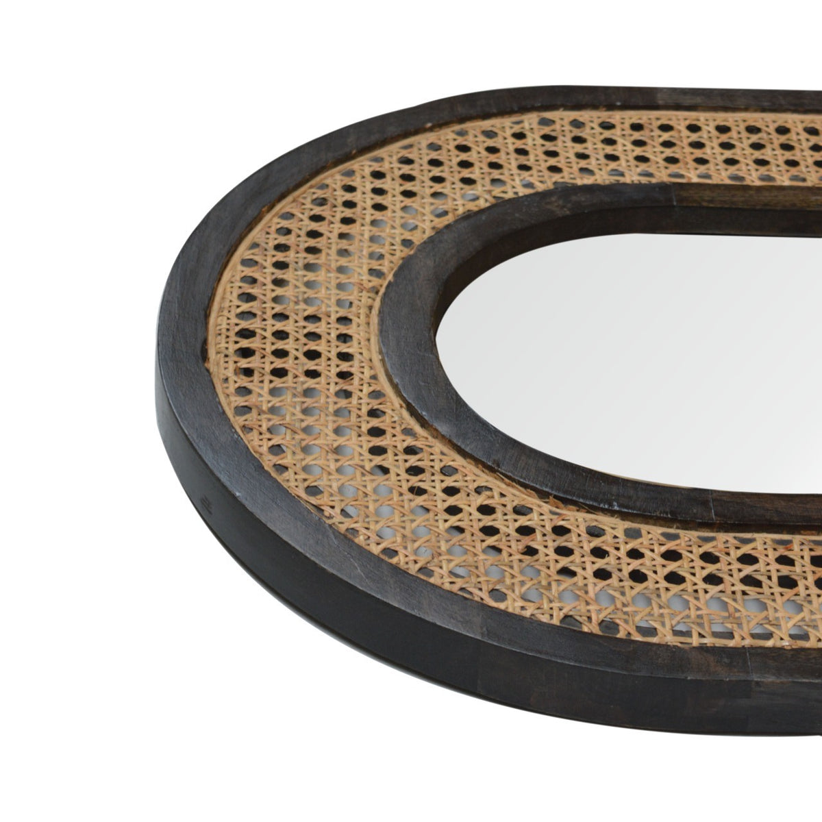 Ash Black Rattan Wall Mirror Serene Dining UK