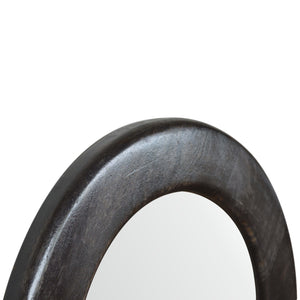 Carbon Black Frame Round Wall Mirror