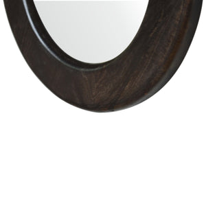 Carbon Black Frame Round Wall Mirror