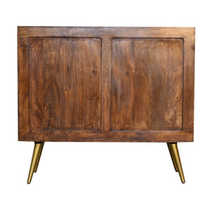 Chestnut Gold Inlay Abstract 3 Drawer Sideboard