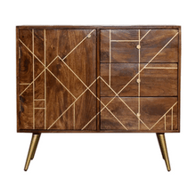Load image into Gallery viewer, Chestnut Gold Inlay Abstract 3 Drawer Sideboard