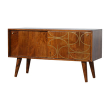 Load image into Gallery viewer, Chestnut Gold Inlay Abstract Sideboard