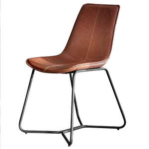 Hawking Brown Faux Leather Dining Chairs (Pair)
