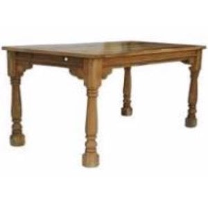 Carved Dining Table with Turned Legs