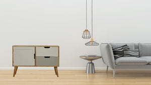 Grey and White Gradient Sideboard