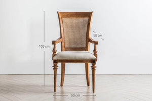 Spire Cane Back Dining Arm Chair