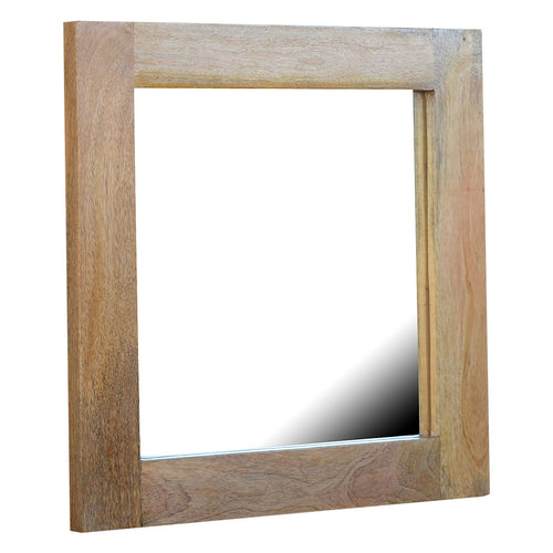 Square Wooden Framed Wall Mirror