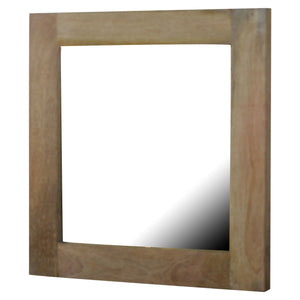 Square Wooden Framed Wall Mirror