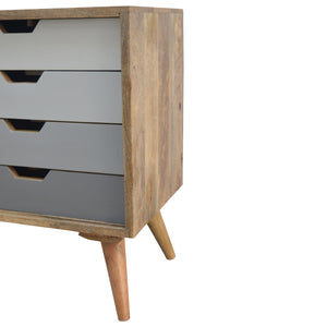 Grey Gradient Sliding Sideboard with 4 Drawers