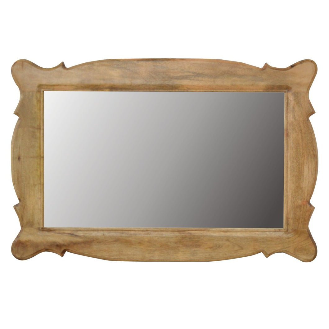 Wooden Hand Carved Oblong Wall Mirror