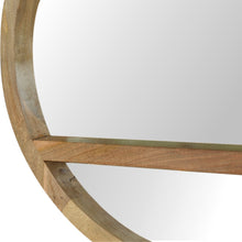 Load image into Gallery viewer, Round Wooden Wall Mirror with 1 Shelf