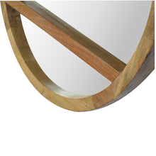 Load image into Gallery viewer, Round Wooden Wall Mirror with 1 Shelf