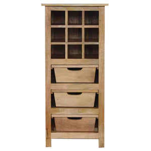 Wine Display Cabinet with 3 Drawers