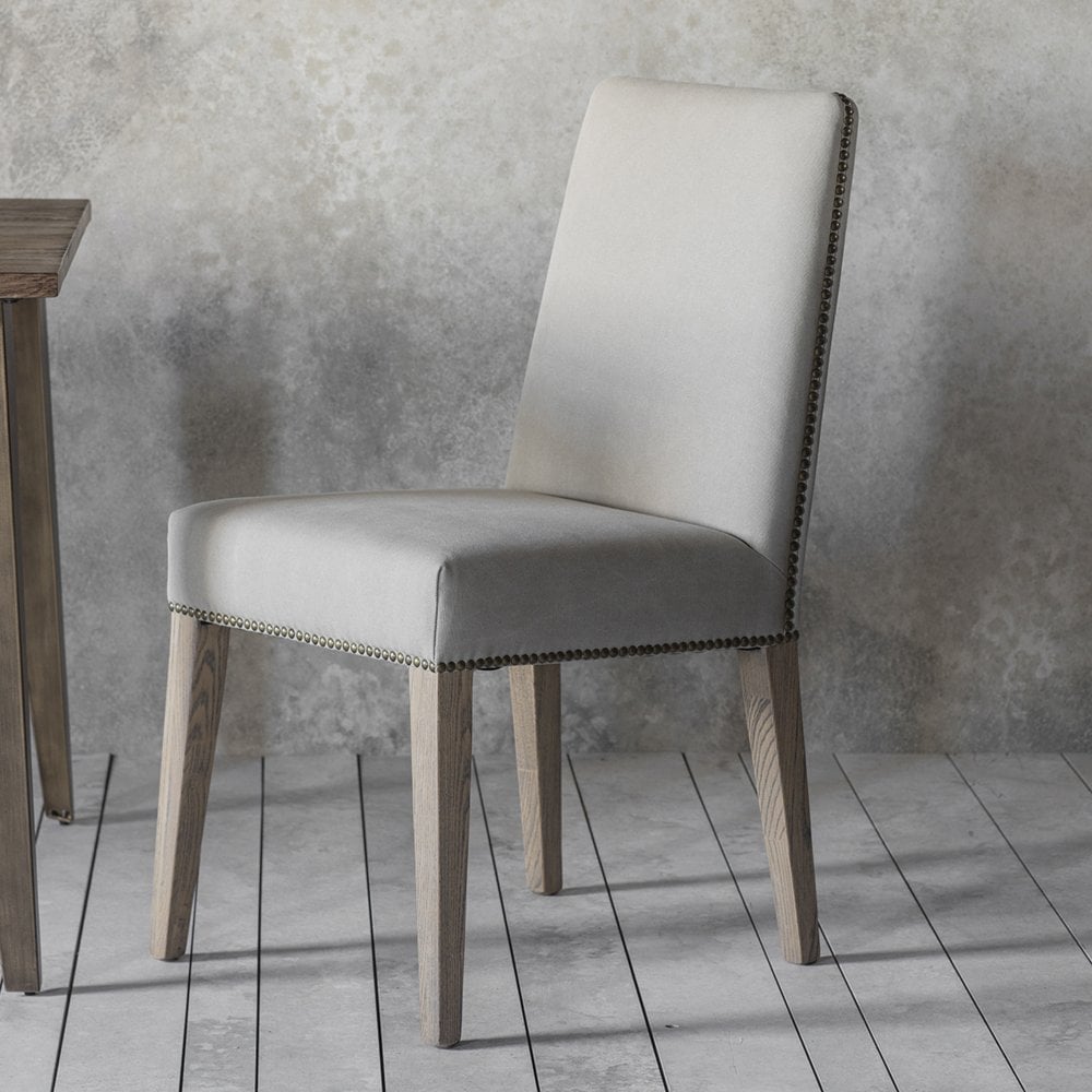 Rex Cement Linen Dining Chairs (Pair)