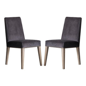 Rex Mouse Velvet Dining Chairs (Pair)