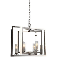 Load image into Gallery viewer, Serene Saturn 6 Arm Nickel Angled Chandelier